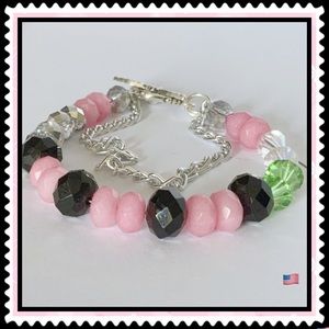🆕✅SWARVOSKI LOVES STONE.PINK/BLACK/GREEN BRACELET